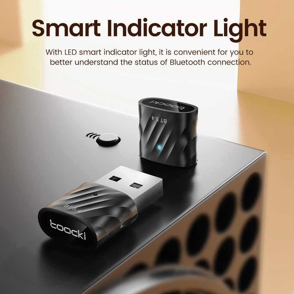 Toocki USB Bluetooth Adaptador BT5.4 Dongle para PC Dongle Adaptador ratón inalámbrico Keyborad música Audio receptor transmisor USB - imagen 5