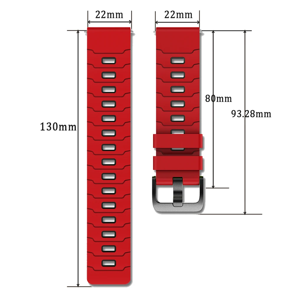 Correa deportiva de silicona de 22mm para Realme Watch 3 2 S Pro, correa de reloj de liberación rápida para Realme Watch S2 S 3 2, pulsera suave para reloj inteligente - imagen 5