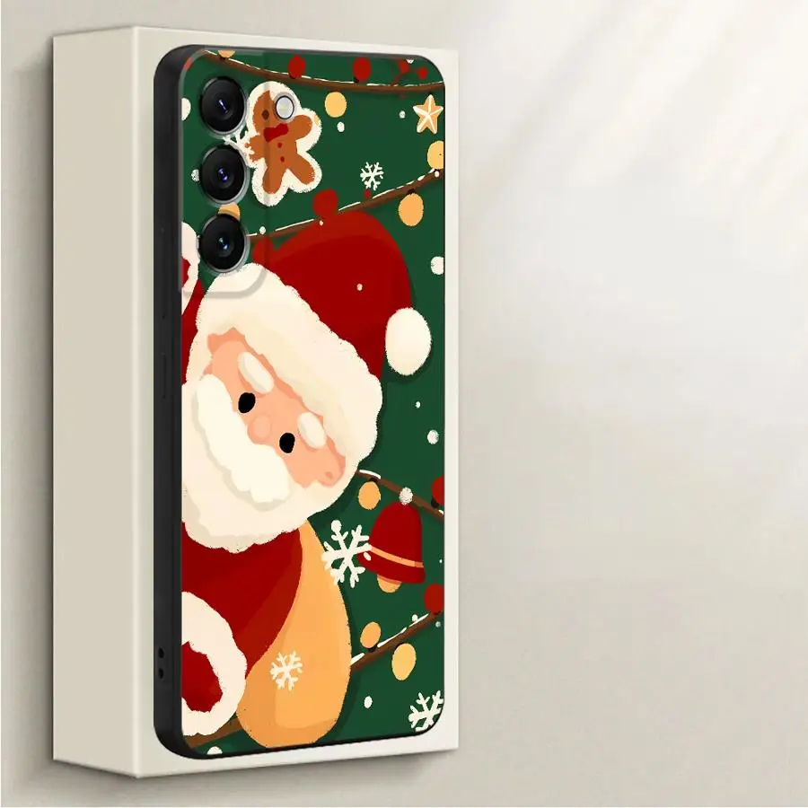 Funda de teléfono para Samsung Galaxy A34 A22 A52 A35 A36 A26 A24 A15 A16 A11 A12 A51 A13 A14 funda suave Claus Elk muñeco de nieve Navidad - imagen 2