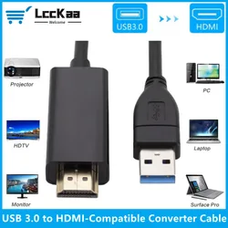 Adaptador USB 3.0 a HDMI 1080p60 para PC, portátil y proyector