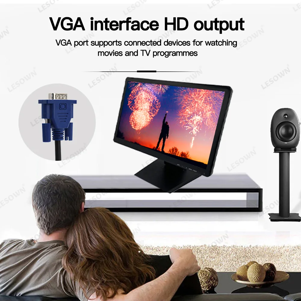 LESOWN-pantalla táctil LCD resistiva con VGA, HDMI, interfaz USB, 18,5 pulgadas, 1920x1080 FHD - imagen 2