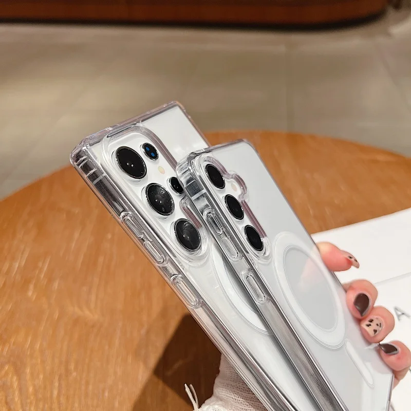 Funda magnética acrílica transparente a prueba de golpes para Samsung S25 S24 S23 S22 S21 FE Plus Ultra A16 A36 A56 A26 S25edge 5G - imagen 3