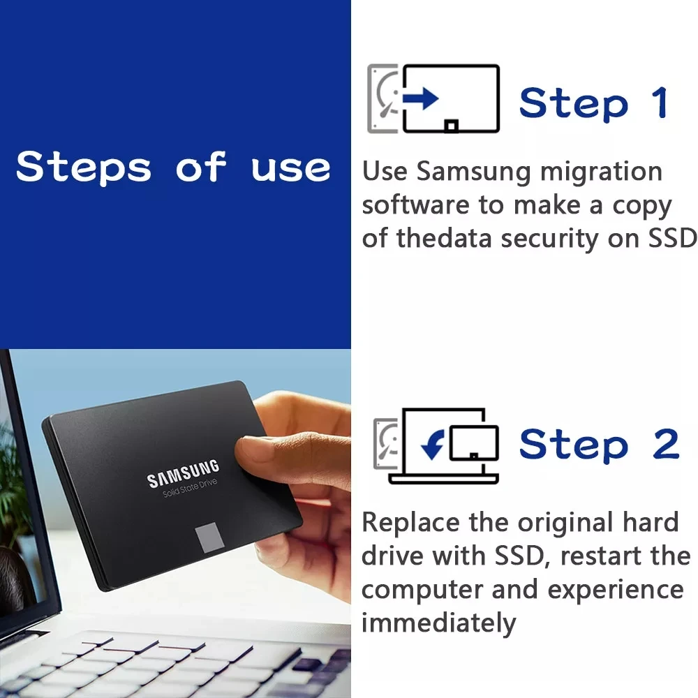 100% SAMSUNG SSD 870 EVO 250GB 500GB disco interno de estado sólido HDD disco duro SATA 2,5 250GB 1TB 2TB pulgadas ordenador portátil PC de escritorio trabajo - imagen 2