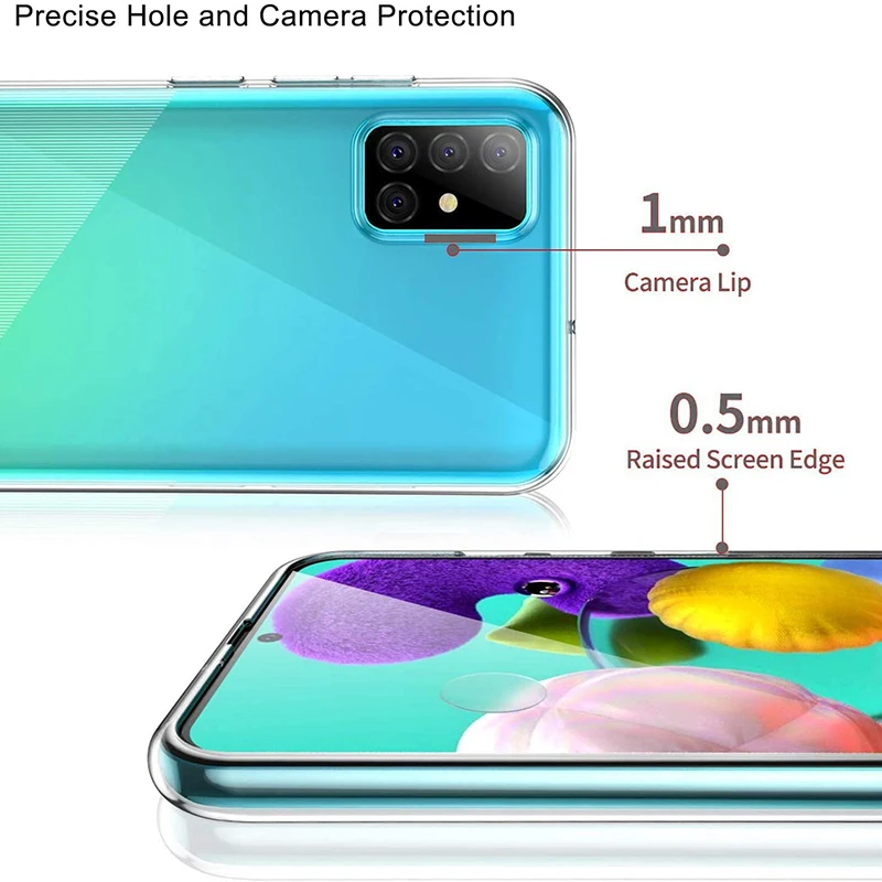 Funda transparente de silicona TPU para móvil, carcasa transparente para Samsung A51, A71, A11, A12, A13, A14, A22, A23, A24, A32, A33, A34, A52, A53, A54, A72, A73, 5G, 4G - imagen 3