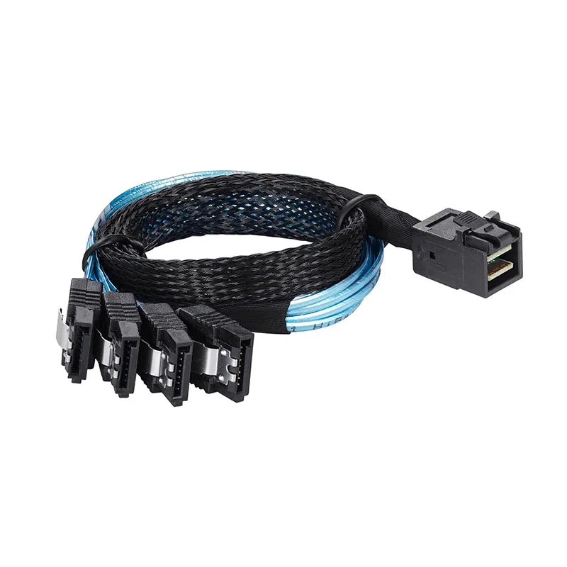 Mini SAS HD 12G SFF8643 a 4 SATA Cable interno SFF 8643 controlador de placa base a 4 SATA Cable de servidor de disco duro - imagen 2