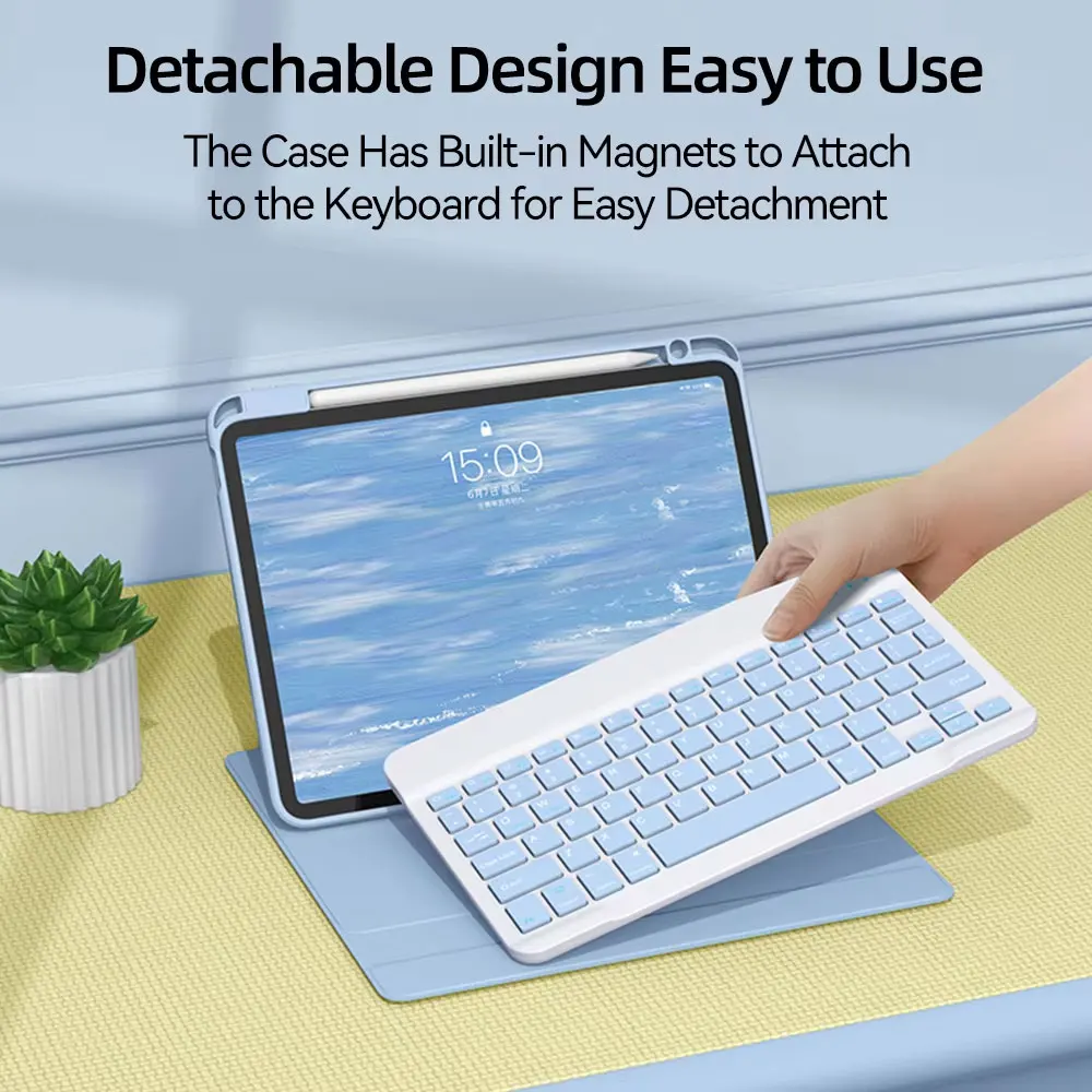 Funda con teclado para iPad de 10. a generación, funda para iPad 10,2 9/8/7th Air 3 10,5 Pro Air 4 5 10,9 2018 a 2022 Pro 11 - imagen 5