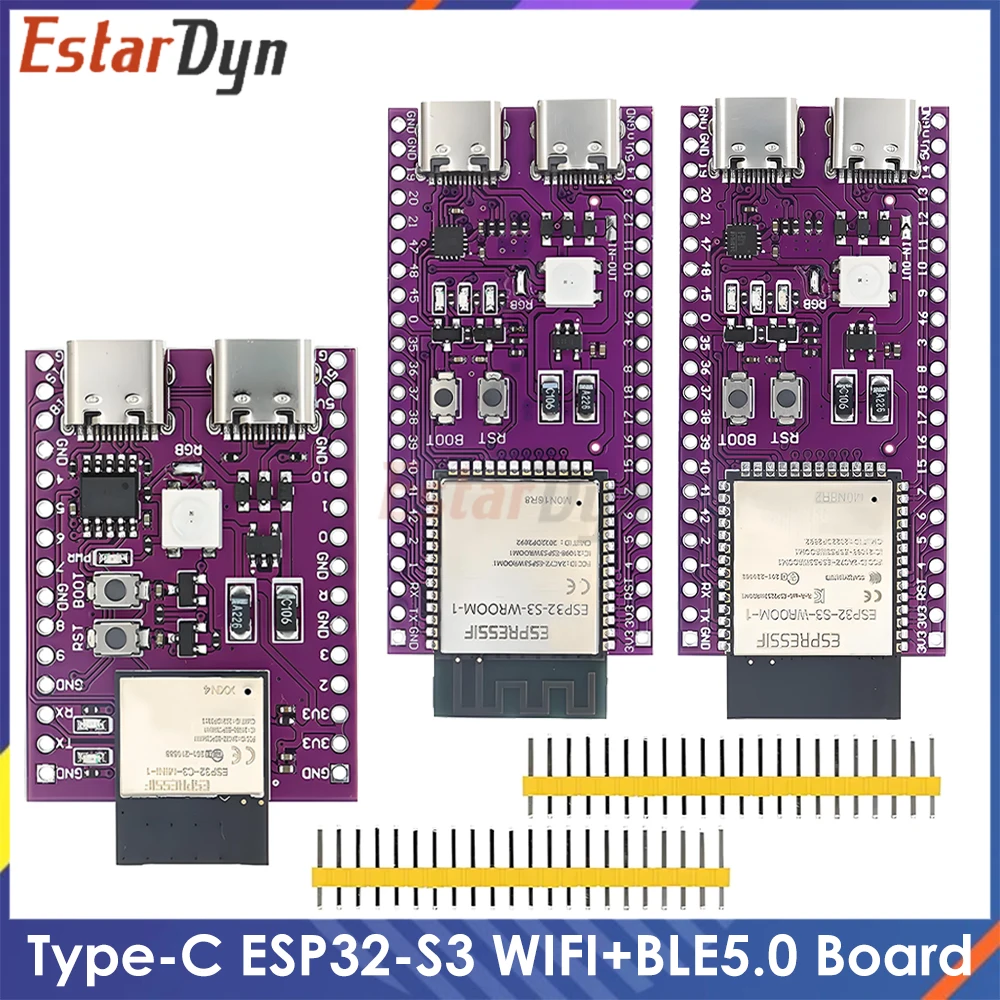 Placa de desarrollo dual USB tipo C ESP32-C3/S3 AI-C3/AI-S3, 16MB Flash 8MB RAM, módulo de kit de desarrollo IoT WiFi Bluetooth