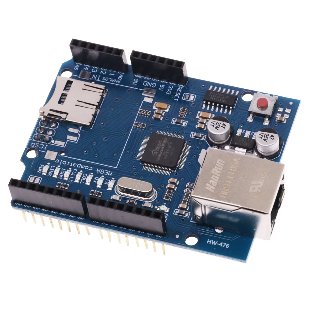 UNO-escudo Ethernet Wiznet W5100 R3 Mega2560 1280 328, placa de desarrollo de extensión para tarjeta Micro SD Arduino, módulo de puerto de red - imagen 4