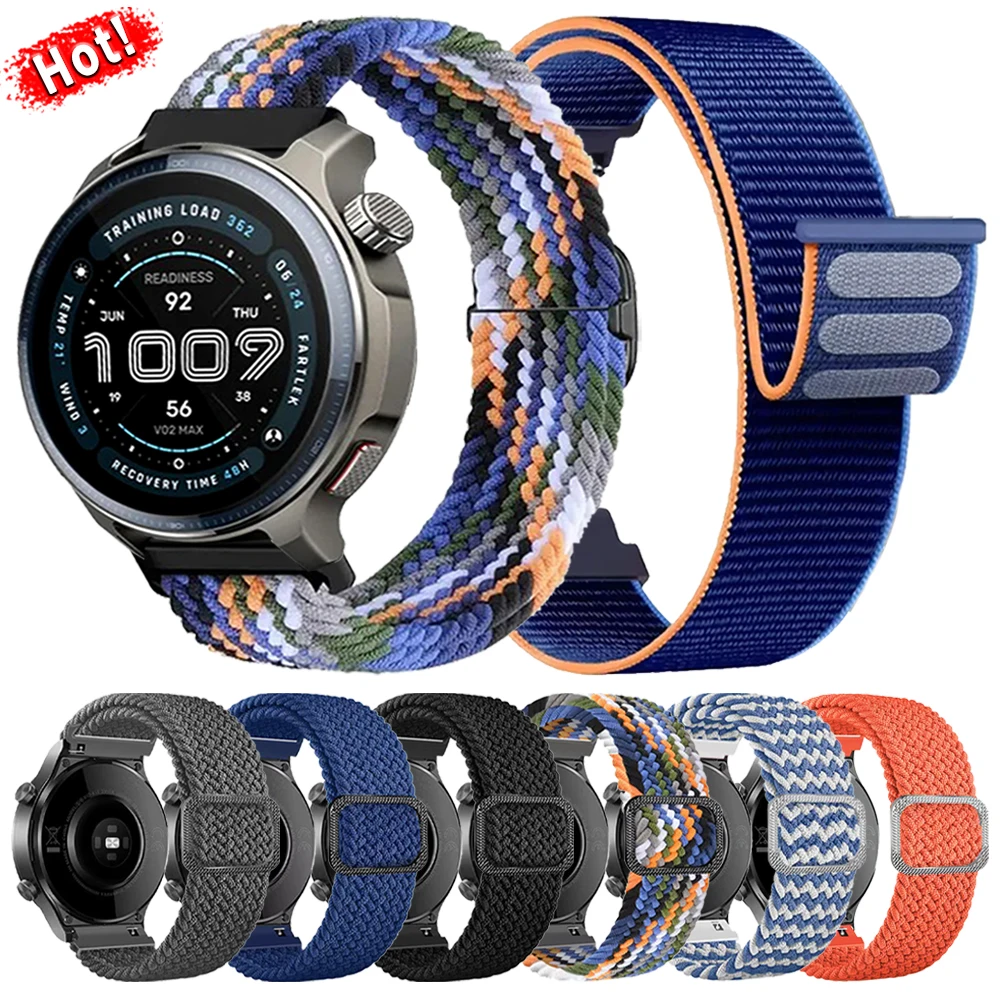 Correa deportiva de nailon de 20mm y 22mm para Huami AMAZFIT BALANCE 2 BIP6 BIP5 GTS/GTR 4 3 2e, pulsera de repuesto para Garmin Venu 3