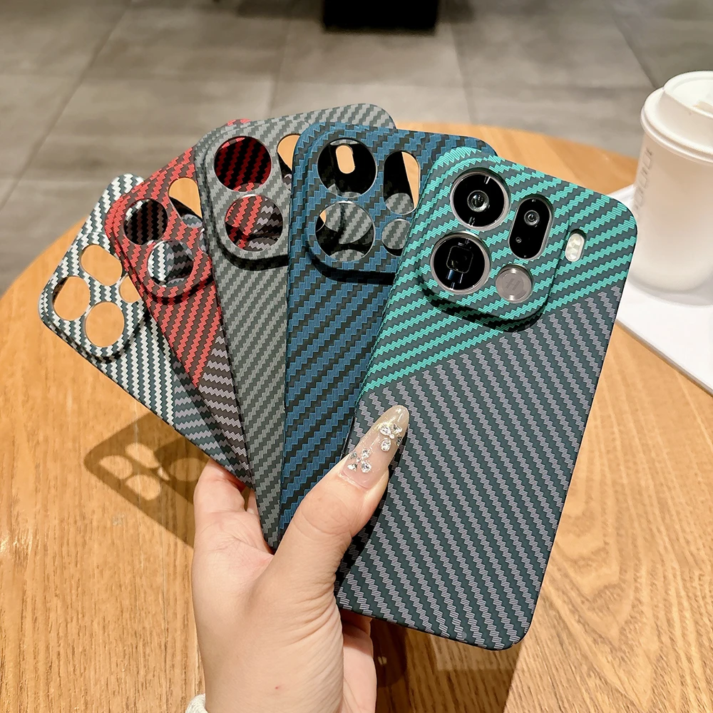 Funda para OPPO Find X9 Pro PC diseño de textura de fibra de carbono cubierta dura mate para OPPO Find X8 Ultra X8S + parachoques fino a prueba de golpes - imagen 2