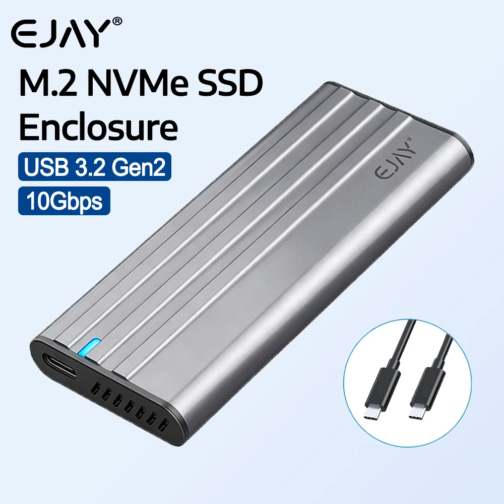 JEAY 10Gbps M.2 NVMe SSD carcasa M.2 a tipo C 3,2 SSD adaptador M2 PCIE NVME NGFF SSD caja para 2230 2242 2260 2280mm ssd