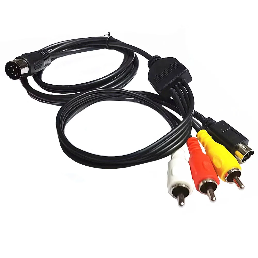 1 en 4 DIN 8 Pin Macho a S-Video Mini DIN 4P 3RCA Cable Adaptador de Audio Macho para Lotus Old Audio Video Equipo 1.5m 5FT - imagen 5