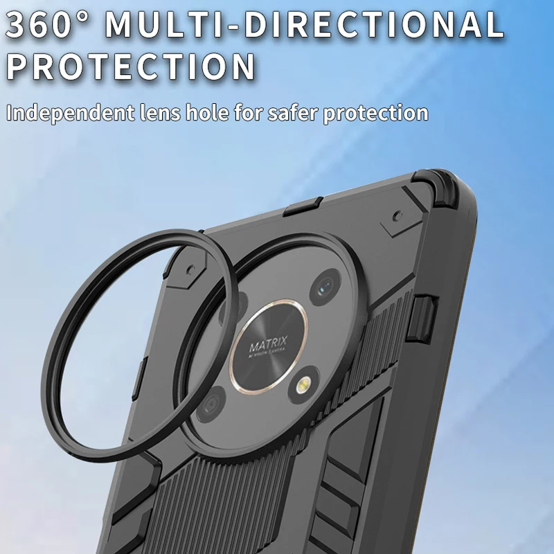 Funda para Honor 90 Pro X6 X6S X8 X9A X9B 70 Magic 5 6 Lite Magic6 funda con soporte armadura trasera para Huawei P60 Pro - imagen 3