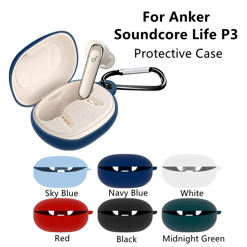 Anker-funda de silicona para auriculares Soundcore Life P3, protector a prueba de polvo, inalámbrico, Bluetooth, cubierta suave para TWS