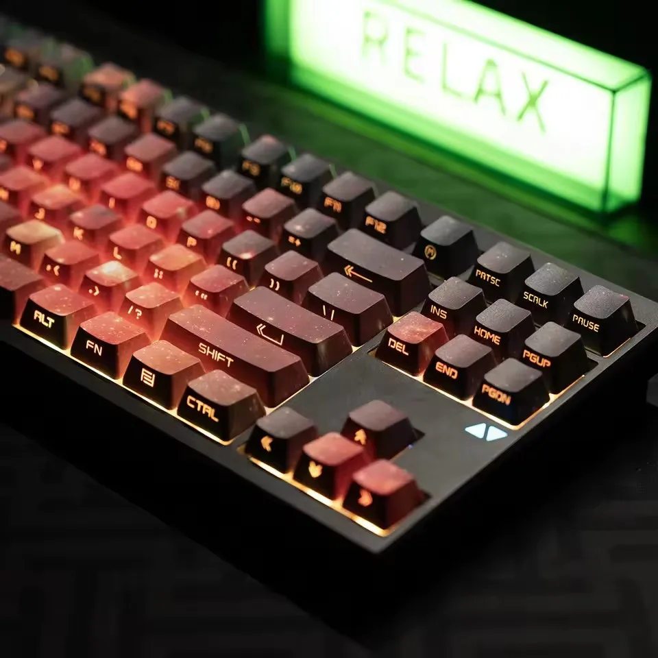 J. Teclas KDK Nebula Universe, perfil OEM, teclas PBT de 5 lados con tinte sub, grabadas lateralmente, brillantes para diseño 61/68/75/84/96/98 - imagen 2