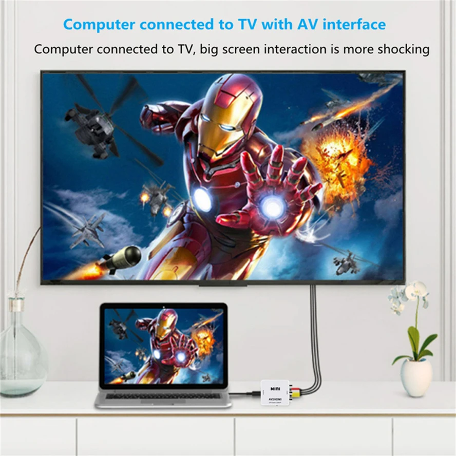 HD 1080P RCA AV a HDMI convertidor compatible AV/CVSB L/R Video Box compatible con salida NTSC PAL AV a HDMI para N64 Wii PS1/2/3 Xbox - imagen 5