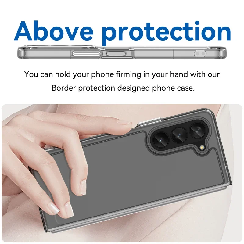 Funda de TPU transparente colorida para Samsung Galaxy Z Fold 5 4 3 5G Funda protectora a prueba de golpes Funda Coque 이kta - imagen 5