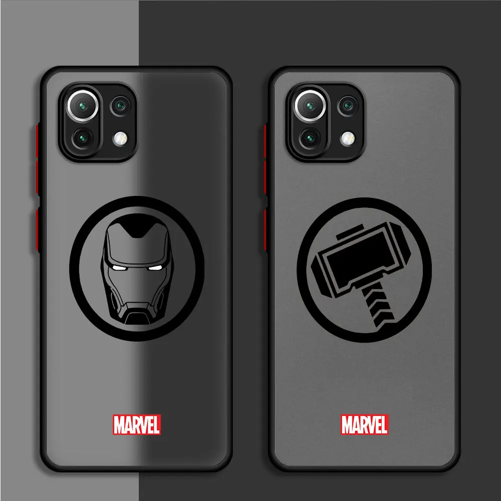 Funda de teléfono para Xiaomi Mi 9T 11 Lite 12 13 Pro 11T 12T Pro 12T 10T 13 Lite 9T Pro PC duro Marvel vengadores héroe Logo cubierta suave - imagen 2