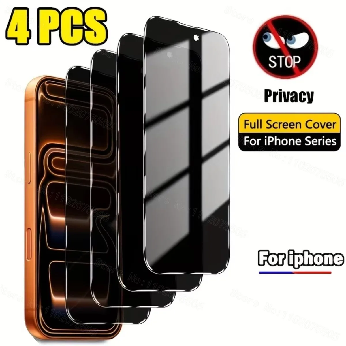 Paquete de 4 protectores de pantalla de privacidad para iPhone 17 16 15 14 Pro Max vidrio templado para iphone 13 12 11 Pro 16e Mini XR XS Max vidrio - imagen 2