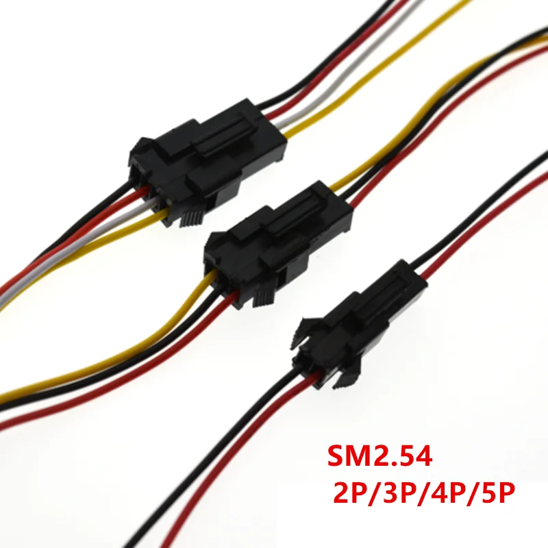 5 pares 10 pares 2 pines 3 pines 4 pines 5 pines conector JST SM macho y hembra para WS2812B SK6812 WS2815 2835 5050 RGB RGBW tira de luz LED - imagen 2