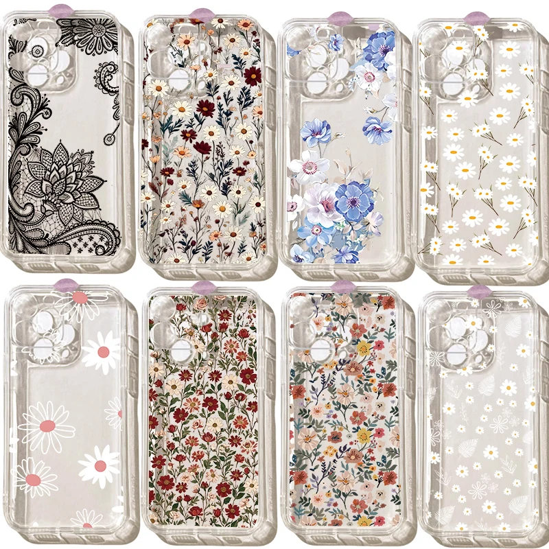 Funda de teléfono con margaritas y flores de dibujos animados para Xiaomi 15T Pro POCO X7 X6 X5 X4 X3 XX4 NFC F5 Pro F3 M3 Mi 11 Lite 5G NE 11T Pro - imagen 2