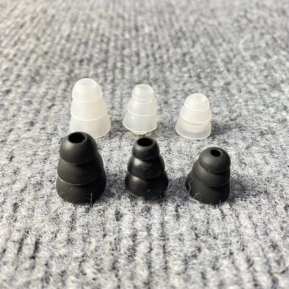 1/3/5/10 pares de auriculares de silicona de tres capas, auriculares intrauditivos con cable, tapones antideslizantes para los oídos S M L