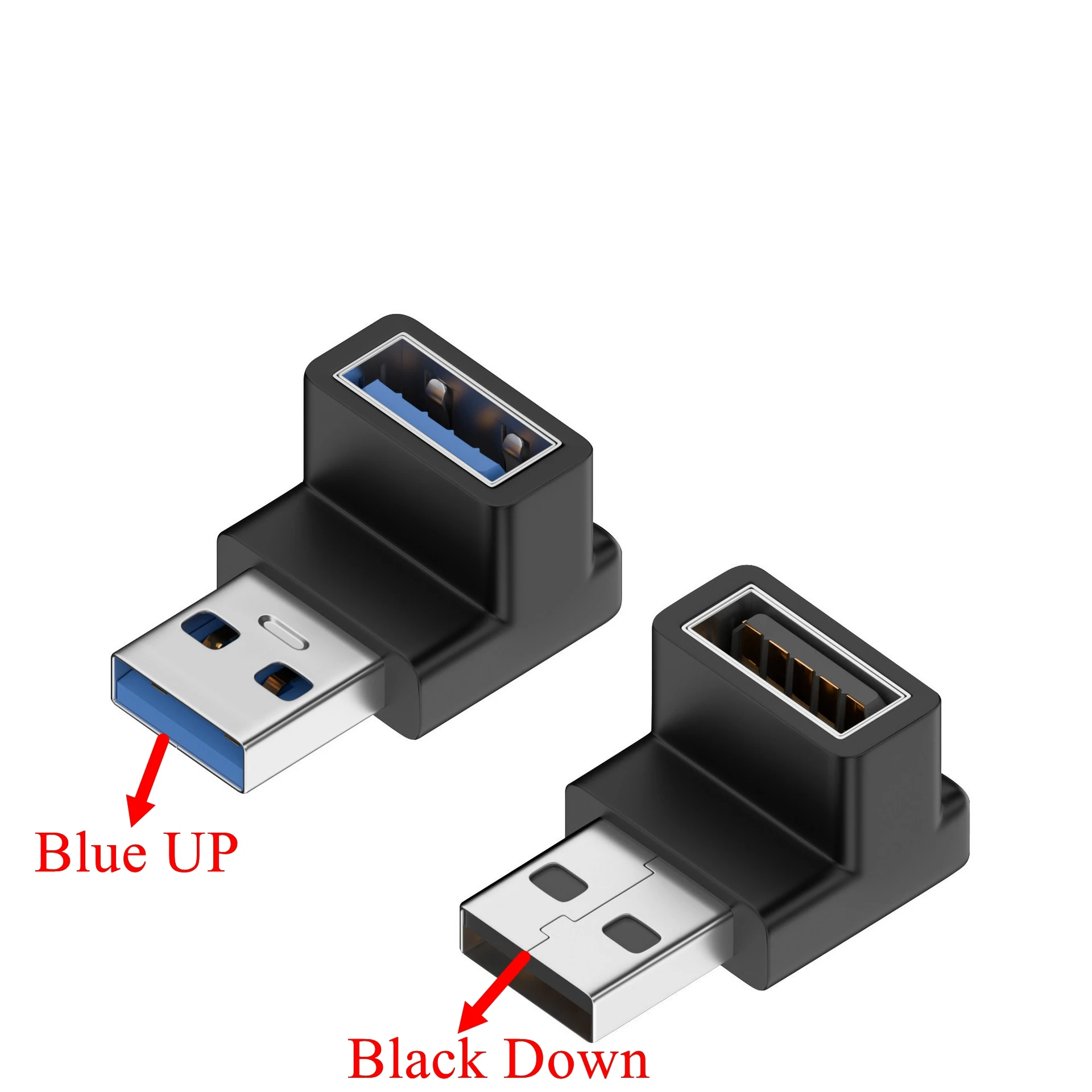 Adaptador USB 3.0 Angular Macho-Hembra 10Gbps - imagen 2