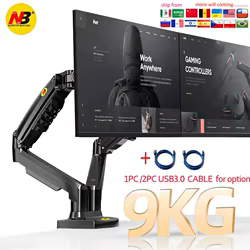 Brazo Monitor NB F160 Doble 27" - USB 3.0 Gas 360°