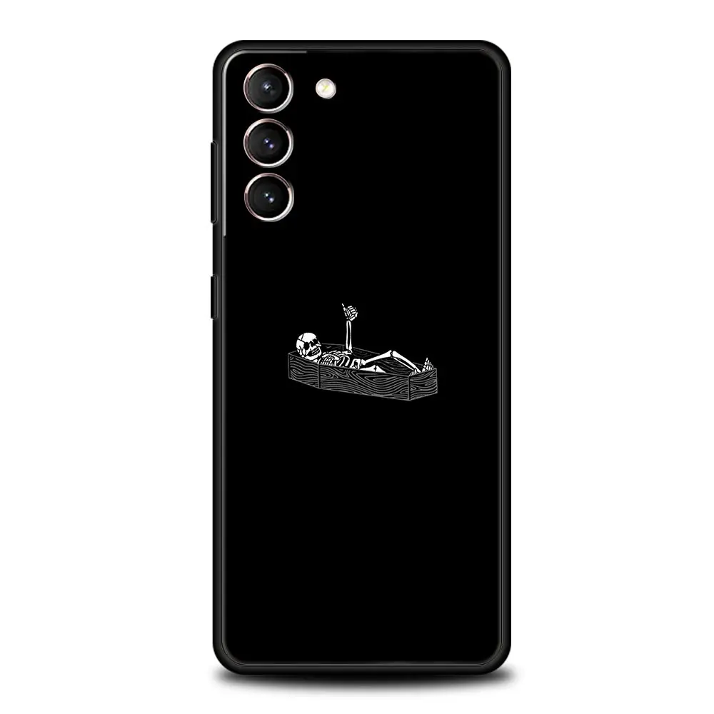 Funda de teléfono para Samsung Galaxy S24, S23, S22 Ultra, S20, S21 FE, 5G, S10, S9 Plus, S10E, S8, S7 Edge, cubierta de silicona suave, esqueleto divertido - imagen 4