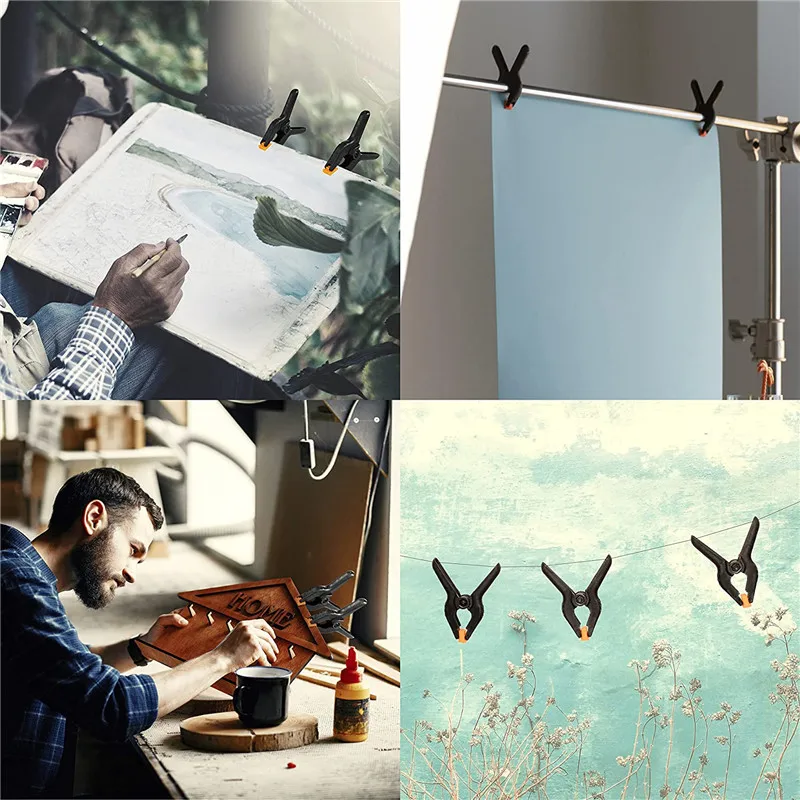 Abrazaderas de muselina de alta resistencia para fotografía, soporte de fondo para fotomatón, Clip de fondo fijo, pantalla verde de muselina, 1/12 Uds. - imagen 5
