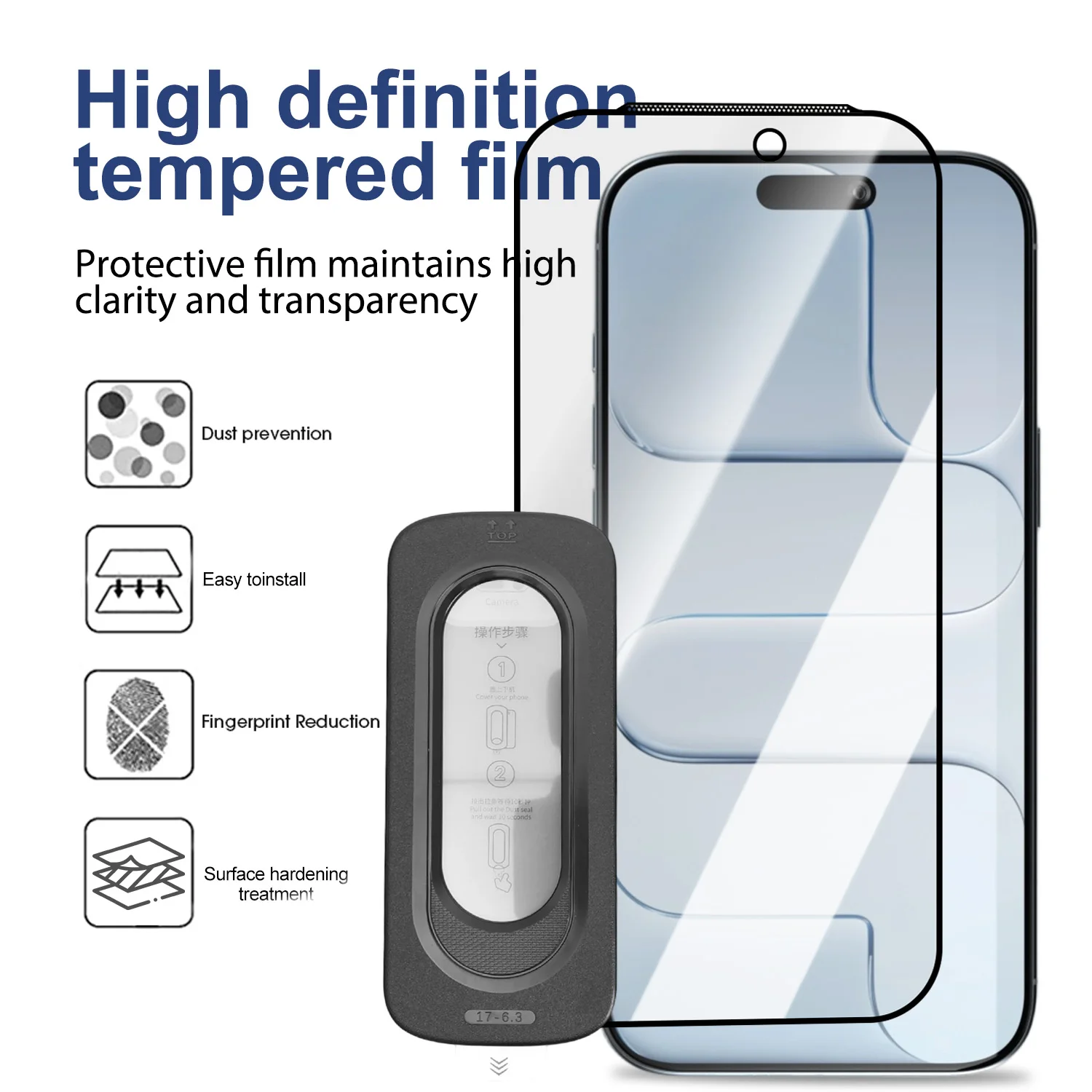 Protector de pantalla de privacidad de fácil instalación sin polvo para IPhone 17 Pro Max película de vidrio templado antiespía 9H para iPhone 17 17Air - imagen 5