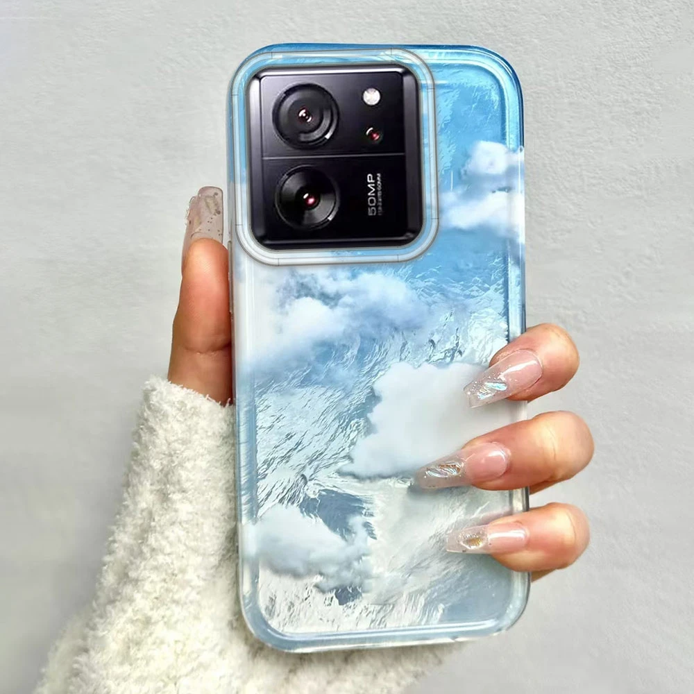 Funda de teléfono con textura de vórtice de nubes blancas y azules para Xiaomi 13T 14T 11 Lite Poco X5 M6 Pro X6 X3 Pro NFC C75 C71 C65 C61 M5S - imagen 2