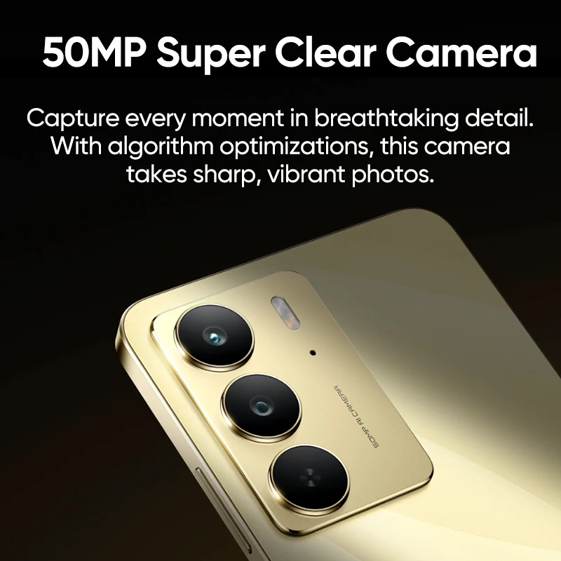 Global Version realme C75 Smartphone 6.72'' 90Hz FHD Display 50MP AI Camera 5828mAh Battery 45W Charge IP69 Dust Water Resistance - imagen 5