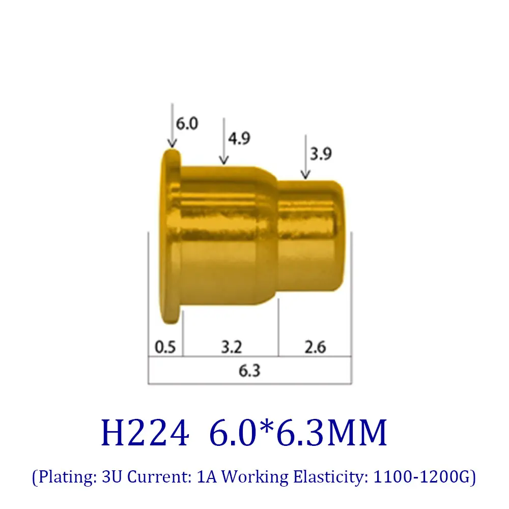 YUXI-conector de alta corriente Pogo Pin, 1 piezas, con resorte cargado, 1A, 2A, 5A, 10A, 20A, sonda de prueba de dedal de alta potencia, Pin de carga - imagen 4