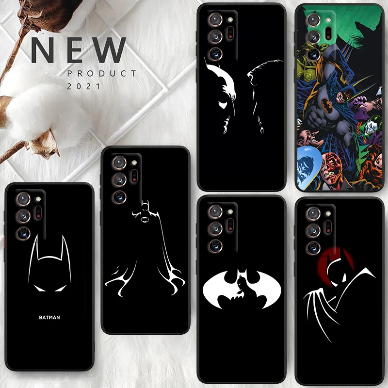 Superhéroe negro Batman para Samsung A55 A35 A25 A15 A14 A73 A53 A13 A05S A03S A02S A71 A52 A32 funda de teléfono suave negra
