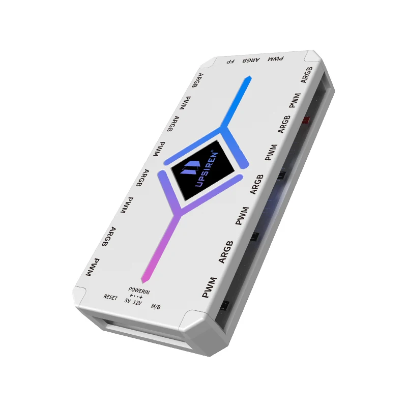 Hub ventiladores ARGB PWM magnético UPSIREN U-H8 con control magnético