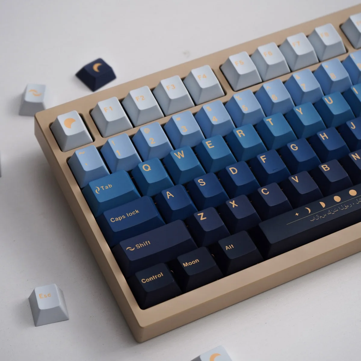 GMK Keycaps PBT Cherry Profile Dye Sub Gradient Blue Keyboard Keycap For MX Switch Gamer Keyboard ISO Layout 87 97 104 - imagen 2
