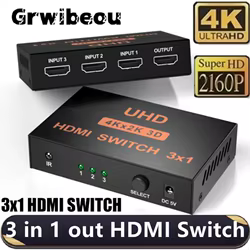 Conmutador HDMI 4K – Selector de Entradas para Xbox, PS4 y TV