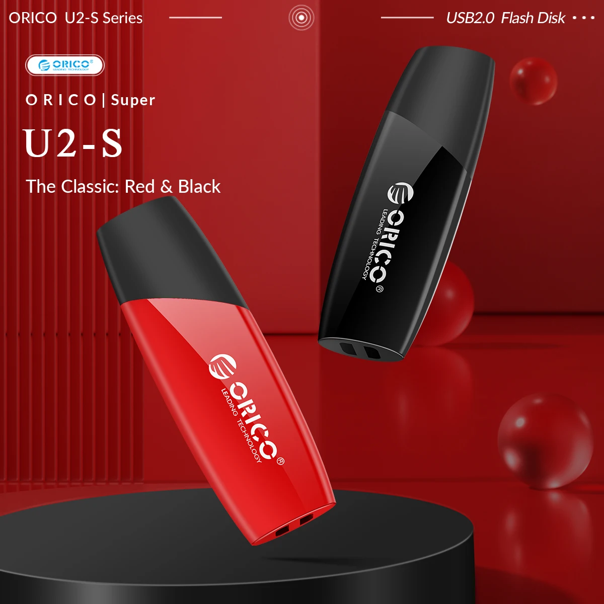 ORICO-unidad Flash USB 2,0 para almacenamiento externo, Pendrive de 4GB, 8GB, 32GB, 2,0, Color negro y rojo, nueva tendencia - imagen 2