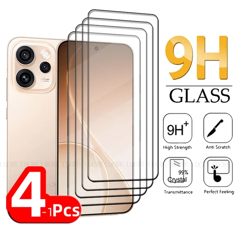 1-4 Uds para OPPO Reno 15 Pro vidrio OPPO Reno 15 vidrio templado cubierta completa pegamento Protector de pantalla de teléfono OPPO Reno 15 Pro