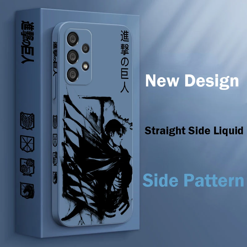 Funda de teléfono Attack On Titan Levi Ackerman para Samsung A55 A53 A33 A52 A32 A71 A51 A21S A35 A25 5G Funda de cuerda izquierda líquida - imagen 5