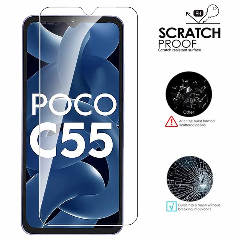 Vidrio Templado HD para Xiaomi, Protector de pantalla para Poco C40, C55, C50, C3, F4, GT, C31, X5, X4GT, X5Pro, X4Pro, X3Pro, F3, GT, 4 unidades - imagen 5