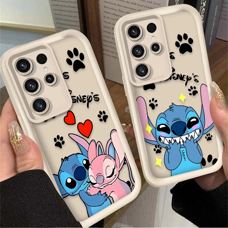 Funda de Ángel de punto bonito de Disney para Samsung Galaxy S24 S23 S25 Ultra S22 S21 Plus FE A56 A36 A26 A16 A06 A15 A25 A35 A55 5G