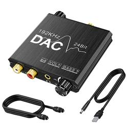 DAC Convertidor Digital a Analógico SPDIF a RCA – Graves y Volumen