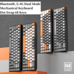Teclado Mecánico K68 Inalámbrico Español con Ñ Hot Swap Bluetooth USB-C