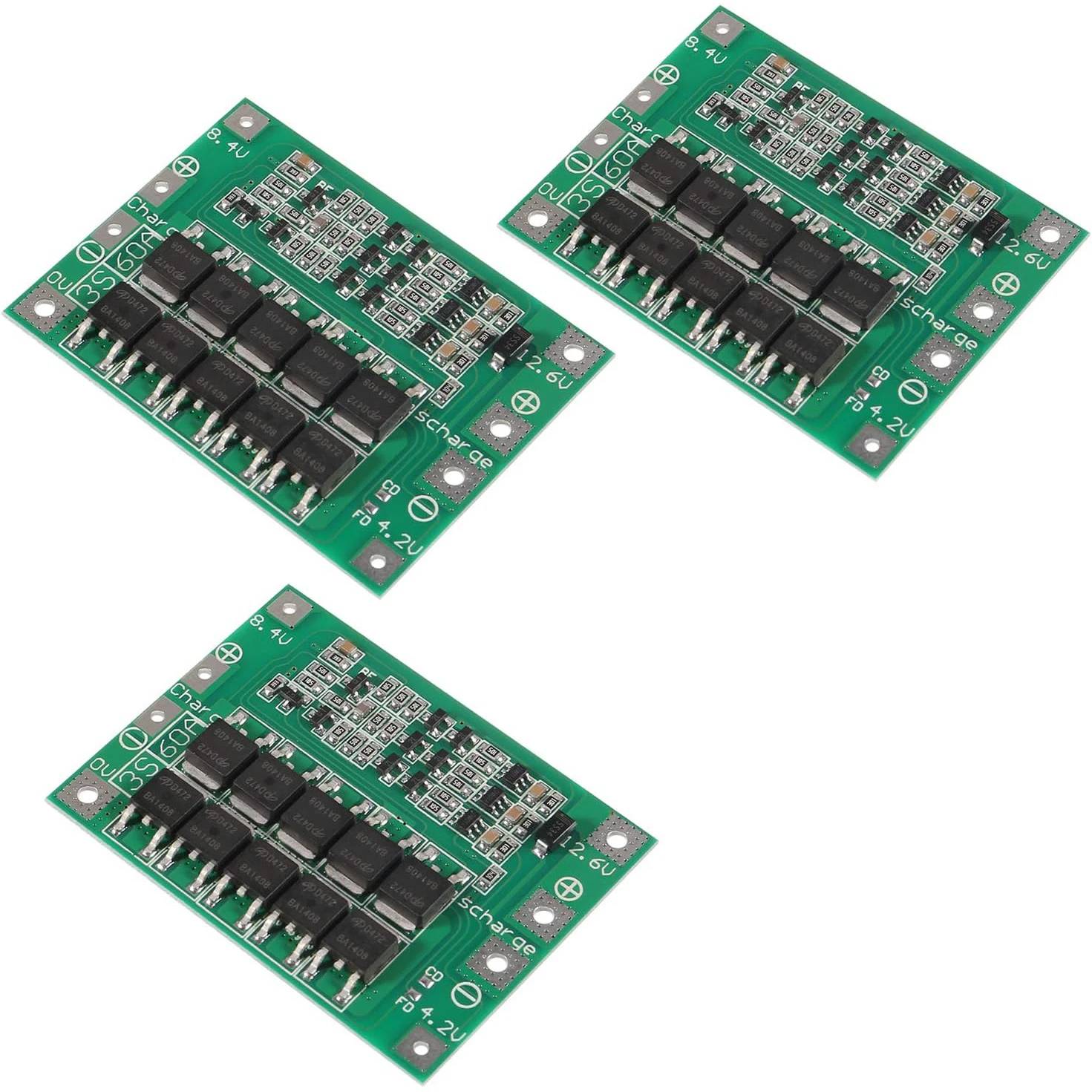 3 uds 3S 11,1 V 12V 12,6 V 60A 18650 cargador PCB Placa de protección BMS con módulo de celda Lipo de cargador de batería de litio de iones de litio mejorado - imagen 2