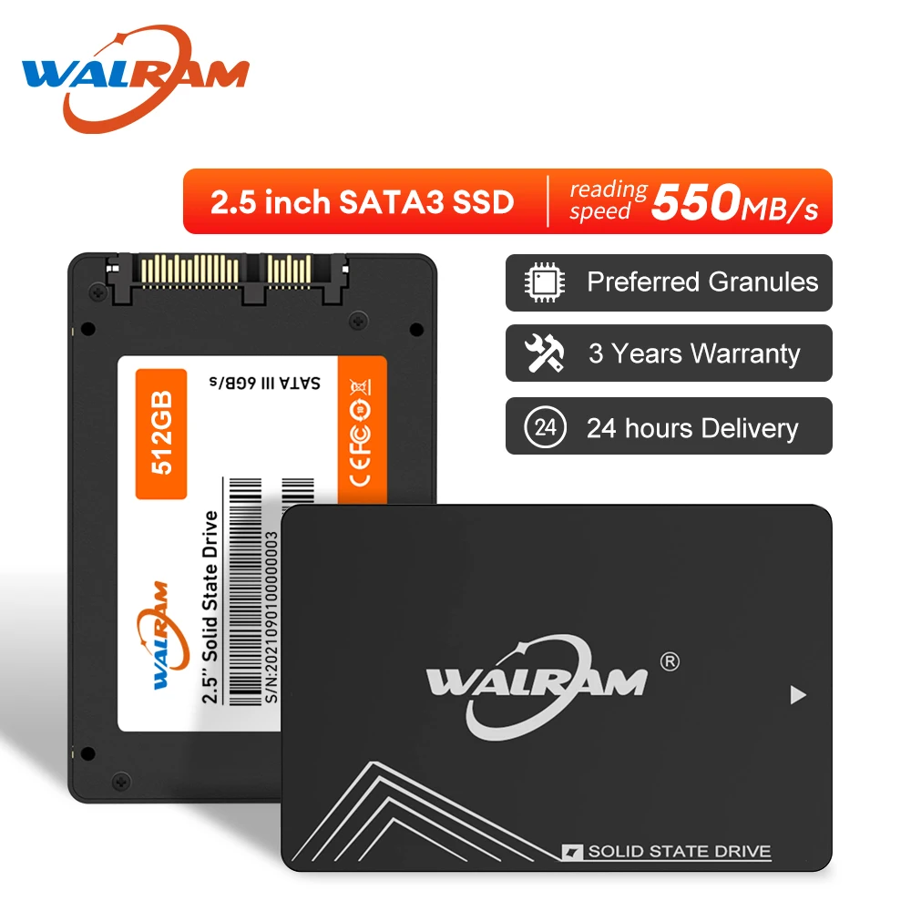 WALRAM Sata3 SSD 1TB 2,5 pulgadas "disco duro interno 128GB 256GB 512GB HDD disco duro de estado sólido para ordenador portátil de escritorio