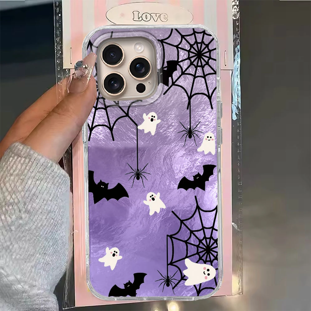 Funda de teléfono con diseño de fantasma de Halloween de dibujos animados para iPhone 16 15 14 13 12 Pro Max 7 8 Plus 11 16e X XS XR SE, funda a prueba de golpes - imagen 3