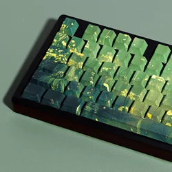 Teclas Cherry PBT Wooting DrunkDeer A75 – Verdes Doble Impresión