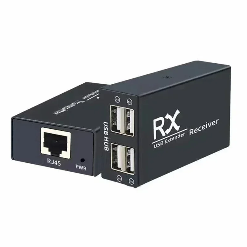 1 par extensor USB de 4 puertos 120M sobre Cable Rj45 CAT6 adaptador de concentrador USB para ordenador portátil periféricos U disco ratón teclado escáner - imagen 3